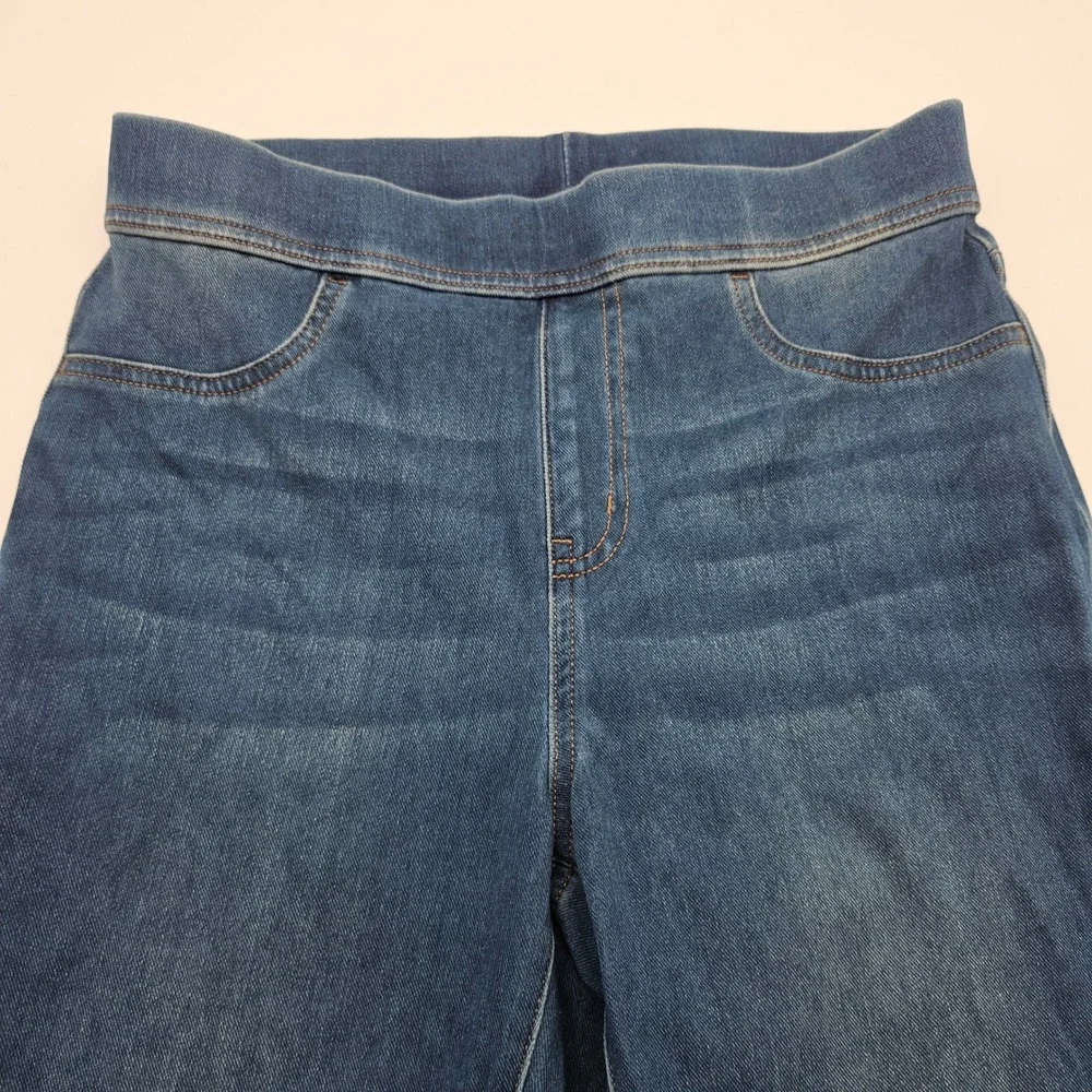 Time and Tru Womens Pull On Jeggings Dark Wash High Rise Denim Pants Size M 8-10 - Picture 2 of 9